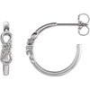 Sterling Silver .08 Carat Diamond Infinity Inspired Hoop Earrings