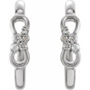 Platinum .08 Carat Diamond Infinity Inspired Hoop Earrings