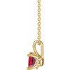 Created Ruby Necklace in 14 Karat Yellow Gold Created Ruby 16 inch Necklace