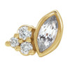 14 Karat Yellow Gold Blue Sapphire and .03 Carat Diamond Right Earring