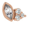 14 Karat Rose Gold Blue Sapphire and .03 Carat Diamond Left Earring