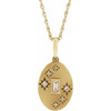 14 Karat Yellow Gold .07 Carat Natural Diamond Celestial 16 inch Necklace