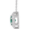 Created Alexandrite Necklace in 14 Karat White Gold Lab Alexandrite Geometric 16 inch Necklace