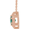 14 Karat Rose Gold Lab Alexandrite Geometric 16 inch Necklace