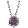 Platinum 4 mm Lab Grown Alexandrite Solitaire 16 inch Necklace