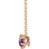 14 Karat Rose Gold 5 mm Lab Grown Alexandrite Solitaire 16 inch Necklace