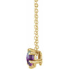 14 Karat Yellow Gold 5 mm Lab Grown Alexandrite Solitaire 16 inch Necklace