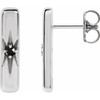 14 Karat White Gold Natural Black Onyx Starburst Bar Earrings