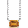 14 Karat White Gold Citrine 18 inch Necklace