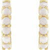 14 Karat Yellow Gold 12.2 mm Natural White Opal Huggie Hoop Earrings