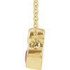 14 Karat Yellow Gold 5x3 mm Pear Pink Tourmaline and .03 Carat Diamond 16 inch Necklace