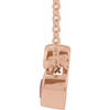 14 Karat Rose Gold 5x3 mm Pear  Pink Tourmaline and .03 Carat Diamond 16 inch Necklace