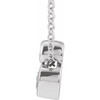 14 Karat White Gold 5x3 mm Pear Natural White Sapphire and .03 Carat Natural Diamond 16 inch Necklace