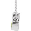 Platinum 5x3 mm Pear Peridot and .03 Carat Diamond 16 inch Necklace