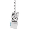 14 Karat White Gold 5x3 mm Pear Aquamarine Gem and .03 Carat Diamond 16 inch Necklace