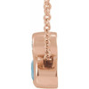 14 Karat Rose Gold 5x3 mm Oval Aquamarine Gem and .03 Carat Diamond 16 inch Necklace