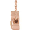 14 Karat Rose Gold 5x3 mm Oval  Citrine and .03 Carat Diamond 16 inch Necklace