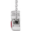 Sterling Silver 5x3 mm Oval Ruby and .03 Carat Diamond 16 inch Necklace