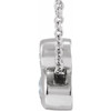 Sterling Silver 5x3 mm Oval White Sapphire and .03 Carat Diamond 16 inch Necklace