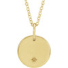 14 Karat Yellow Gold Round Starburst 16 inch Necklace