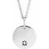 14K White .005 Carat Natural Diamond Starburst 16 inch Necklace