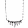 Sterling Silver 0.16 Carat Natural Diamond Bar 18 inch Necklace