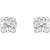 Sterling Silver 0.50 Carat Natural Diamond Stud Earrings