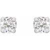 Sterling Silver 0.50 Carat Natural Diamond Stud Earrings