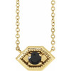 14 Karat Yellow Gold Natural Onyx Geometric 16 inch Necklace