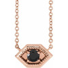 14K Rose Natural Onyx Geometric 18 inch Necklace