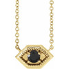 14 Karat Yellow Gold Natural Onyx Geometric 18 inch Necklace