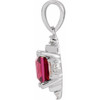Platinum Rhodolite Garnet and 0.20 carat Diamond Geometric Pendant
