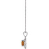 14 Karat White Gold Citrine and 0.20 Carat Diamond Geometric 16 inch Necklace