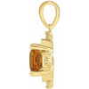 14 Karat Yellow Gold Citrine and 0.20 carat Diamond Geometric Pendant