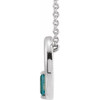 14K White Natural London Blue Topaz Circle 16 inch Necklace