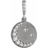 Platinum 0.10 carat Diamond Crescent Moon Pendant