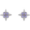 Sterling Silver Natural Tanzanite Celestial Earrings
