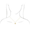 14 Karat Yellow Gold 0.10 Carat Natural Diamond Crescent Moon 16 inch Necklace