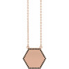 14 Karat Rose Gold 0.10 Carat Black Diamond Hexagon 18 inch Necklace