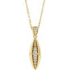 14K Yellow 1/6 CTW Natural Diamond Beaded 16-18" Necklace
