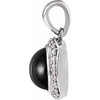 Sterling Silver Black Onyx and 0.12 carat Diamond Halo Style Pendant