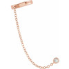 14 Karat Rose Gold 0.10 CT Natural Diamond Single Ear Cuff with Chain