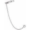Sterling Silver 0.10 CT Natural Diamond Single Ear Cuff with Chain