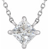 Sterling Silver 0.50 Carat Natural Diamond Solitaire 16 inch Necklace