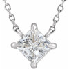 14K White 1/2 CTW Natural Diamond Solitaire 18" Necklace