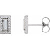 Sterling Silver 0.20 Carat Natural Diamond Halo Style Earrings