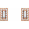 14 Karat Rose Gold 0.20 Carat Natural Diamond Halo Style Earrings