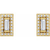 14 Karat Yellow Gold 0.20 Carat Natural Diamond Halo Style Earrings