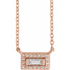 14 Karat Rose Gold 0.10 Carat Diamond Halo Style 16 inch Necklace