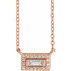 14 Karat Rose Gold 0.10 Carat Diamond Halo Style 18 inch Necklace